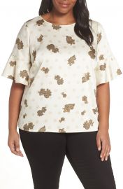 Vince Camuto Paisley Elbow Sleeve Top  Plus Size    Nordstrom at Nordstrom